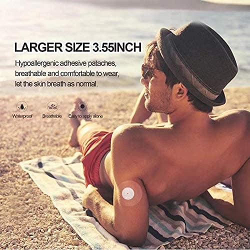 40Pack Waterproof Adhesive Patches for Freestyle Libre Precut Libre Sensor Patches with No Glue On The Center 14 Days Long Stay Easy to Use by One Hand