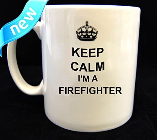 Keep Calm and Carry on Firefighter Mug Plus Free Stencil