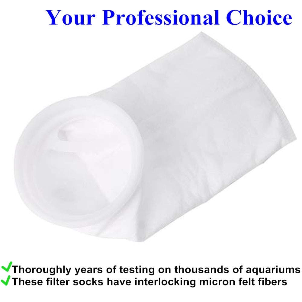 4 Inch Ring by 15 Inch Long Filter Socks 5 Micron - Aquarium Sump Pond Felt Fabric Filter Bag - 3 Pack (5 Micron)