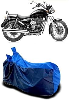 DUFFEL-Two Wheeler Bike Body Cover Compatible for Royal Enfie Thunderbird 500 Bs6 Heat Protectio/UV-Rays/Birds Dropping/DustProof/Waterproof All Variants [Nevay Blue]