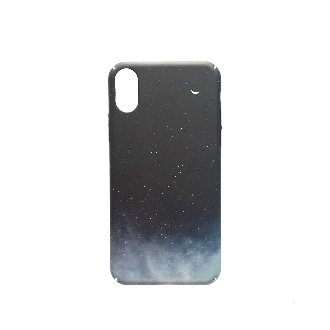 Black White Retro Classic Simple Starry Sky Nebula Moon Cloud Fog Gradient Color Unique Creative Ultra-Light Super Durable Full Protective Hard Case Cover for iPhone 7/8 Plus (iPhone X/XS)