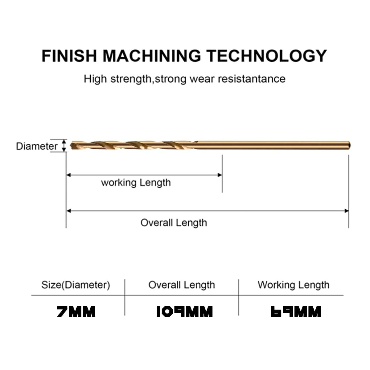 7mm Cobalt Drill Bits - 13 Pack M35 Cobalt Drill Bits with Storage Case - Perfect for Metal, Hardened & Stainless Steel, Cast Iron