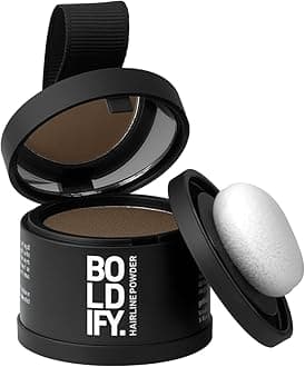 – BOLDIFY Hairline Powder - Root Touch Up Hair Color for Gray Coverage - Bald Spot Concealing Hair Powder for Women and Men - 24-Hour Stain-Proof - Light Brown