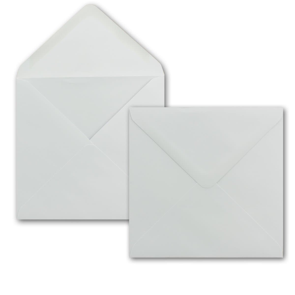 50 x Envelope Square 15 x 15 cm in white 100g/m² wet glue with pointed closure flap for very special occasions