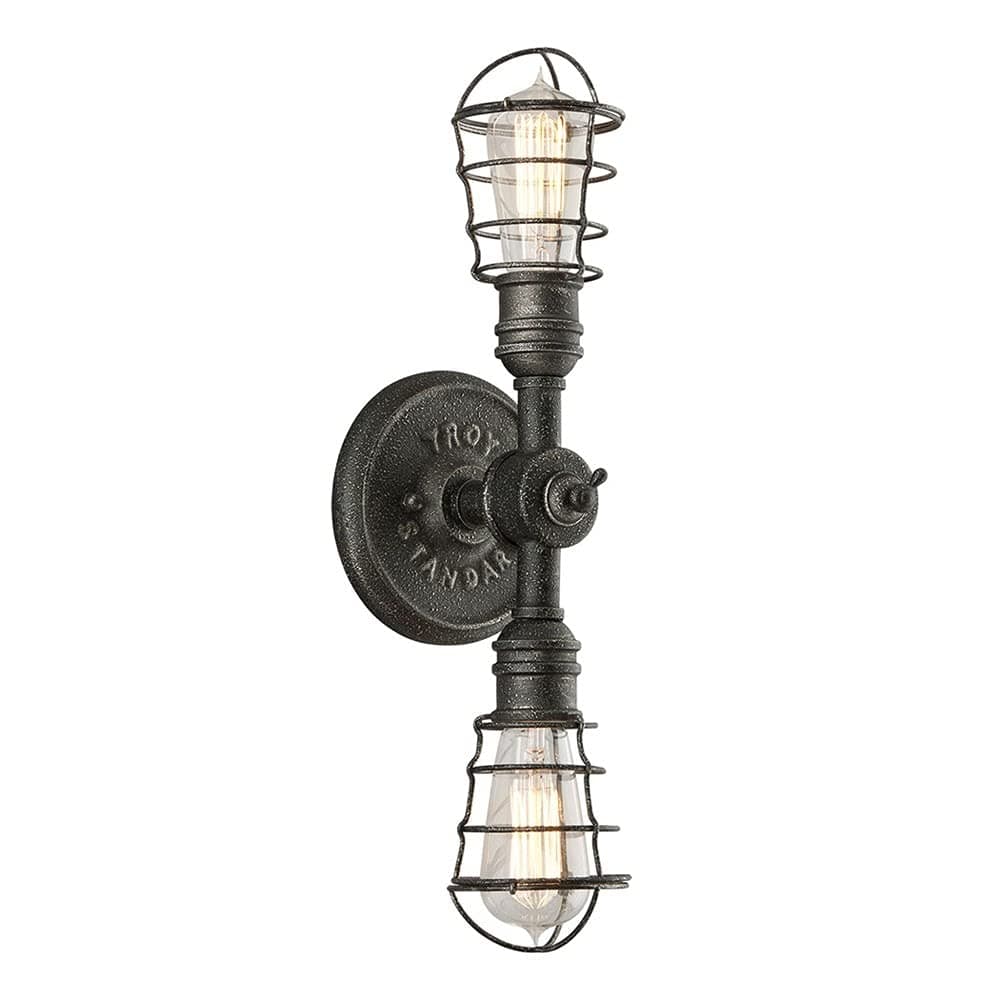 Troy Lighting Conduit 2-Light Wall Sconce - Old Silver Finish
