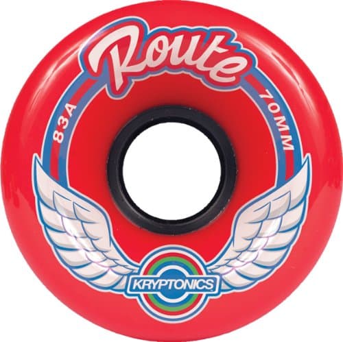 Kryptonic Route 70mm 83A Skateboard Wheels, Red
