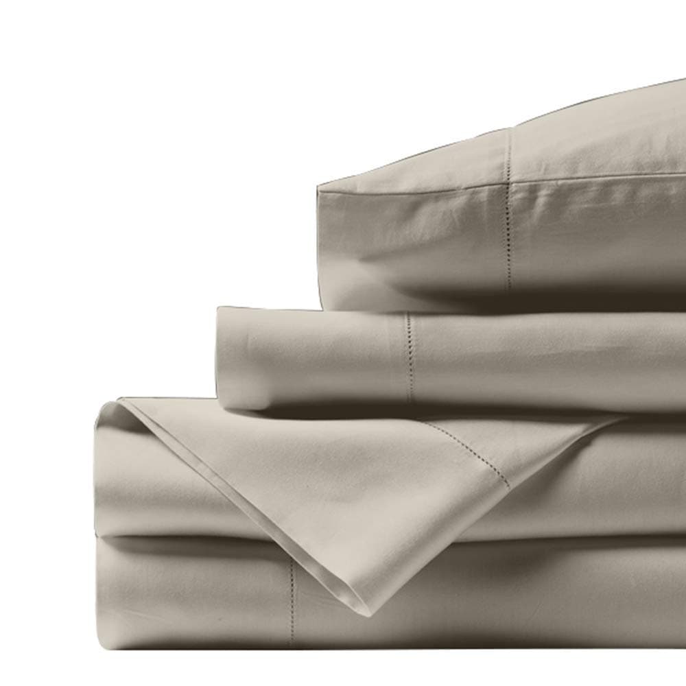 King Sheet Set, 100% Egyptian Cotton King Size Sheets Set 800 Thread Count, Extra Soft 4 Piece Set 16 Inch Deep Pocket Sheet and Pillowcase Set for Home, Bedroom & Hotel - Ivory