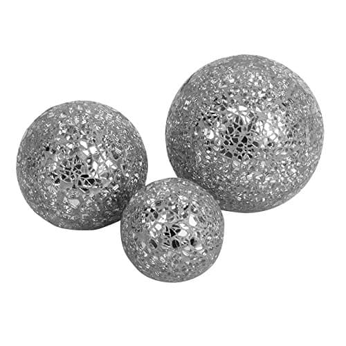 Inspired Interiors 3 Crackle Balls Silver