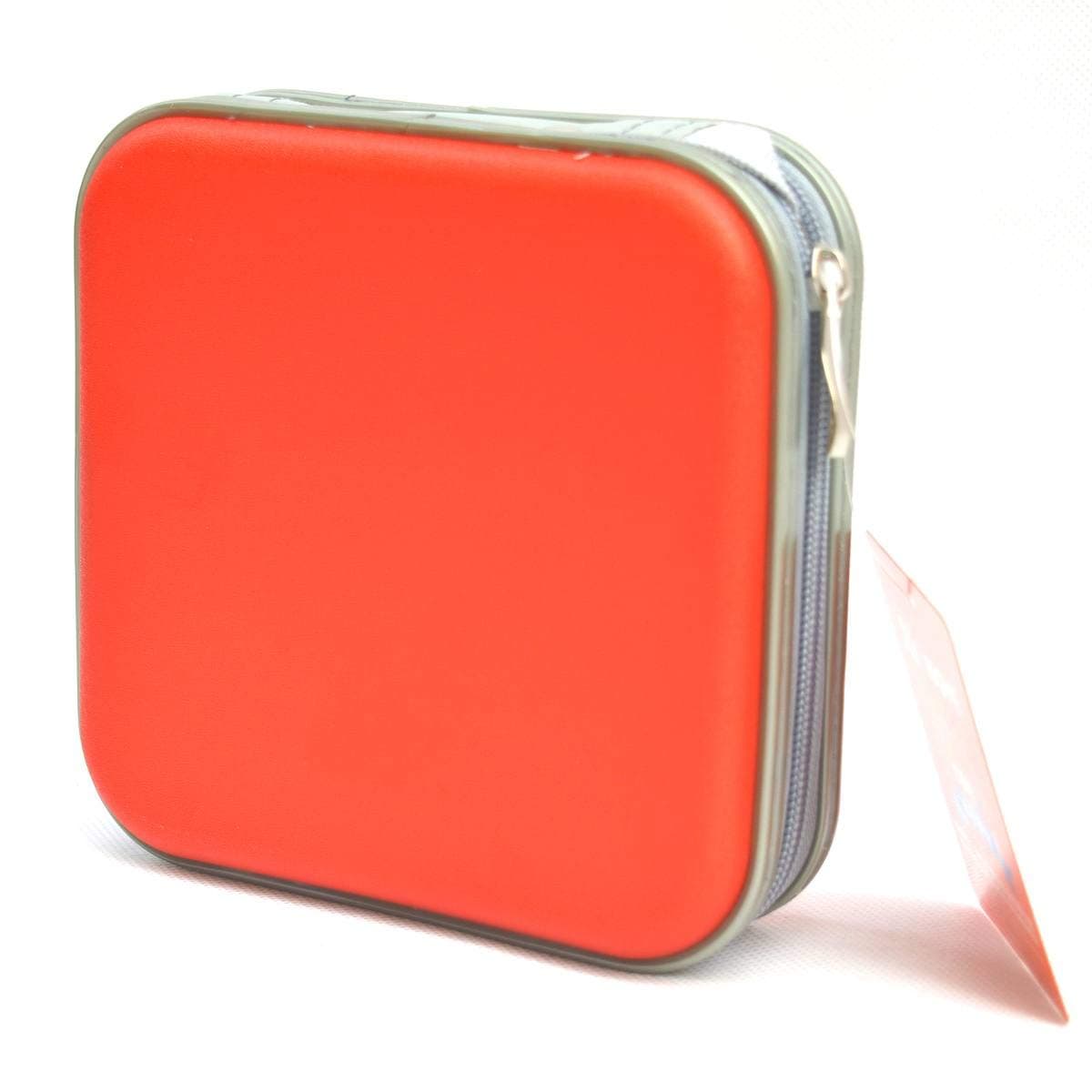 Portable Cd Case, Yeqoo 40 Disc DVD VCD DJ Storage Album Bag Hard Box Double side DVD storage case (Red)