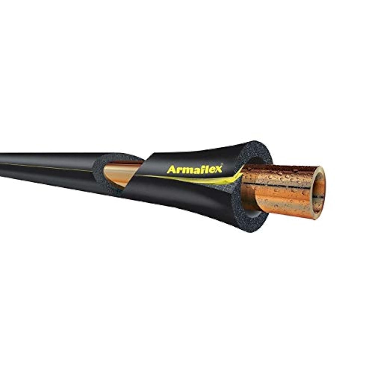 Armaflex Self Seal Pipe Insulation Lagging Black Nitrile Foam Class O 2m-28mm-09mm-Wall