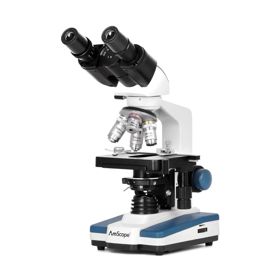 B120C Siedentopf Binocular Compound Microscope, 40X-2500X Magnification, Brightfield, LED Illumination, Abbe Condenser, Double-Layer Mechanical Stage