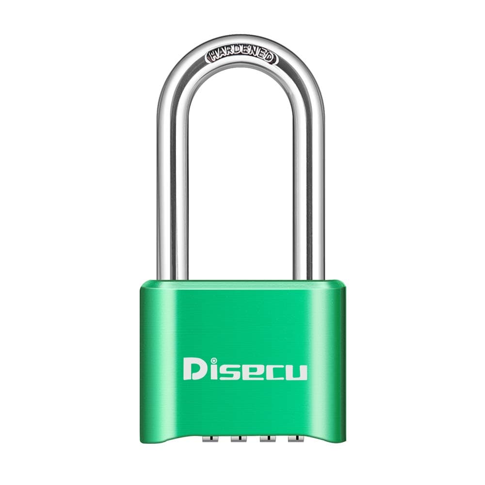 1 Pack disecu Heavy Duty 4 Digit Combination Lock, 2.5 Inch Long Shackle Outdoor Waterproof Padlock for School Gym Locker, Storage Unit, Fence, Gate, Toolbox (Green)