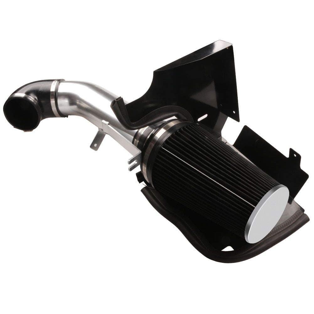 4" Cold Air Intake System + Heat Shield For 99-06 GMC/Chevy V8 4.8L/5.3L/6.0L / Silverado 1500/2500/3500 (Black)
