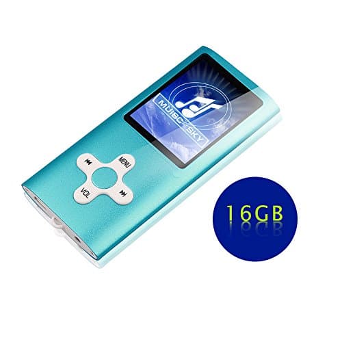 Goldenseller 16GB Mp3 Player Mp4 Player for a Micro SD Card Slot, Media Player, Music Player, Portable Videos Player,Voice Recording Player, With a support of MP3, JPEG, TXT files and WMA (Blue)