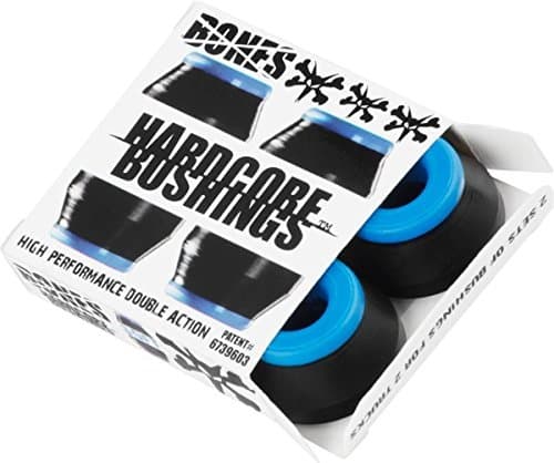 Bones Wheels Hardcore Black/Blue Skateboard Bushings - Includes 4 Pieces - Soft