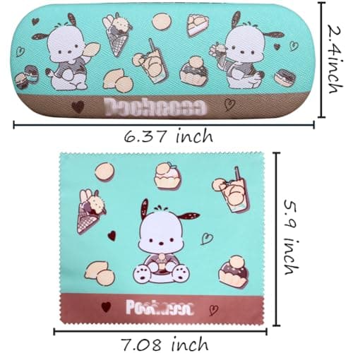 Cute Stylish Hard Shell Eyeglasses Cases Protective Case Storage Box With Glasses Cloth Eyeglass Strap for Girl Teen