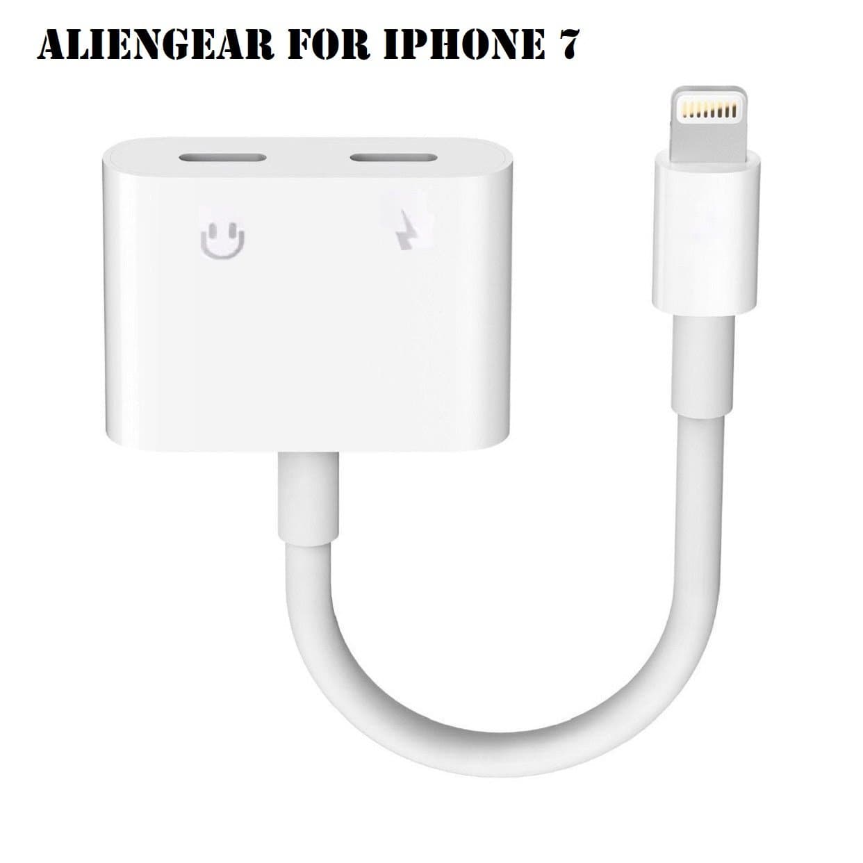 iPhone 7 Adapter, iPhone 7 Converter, Dual Lightning Headphone Audio & Charge Adapter for iPhone 7 / 7 Plus (Support iOS 10.3 and iOS 11)