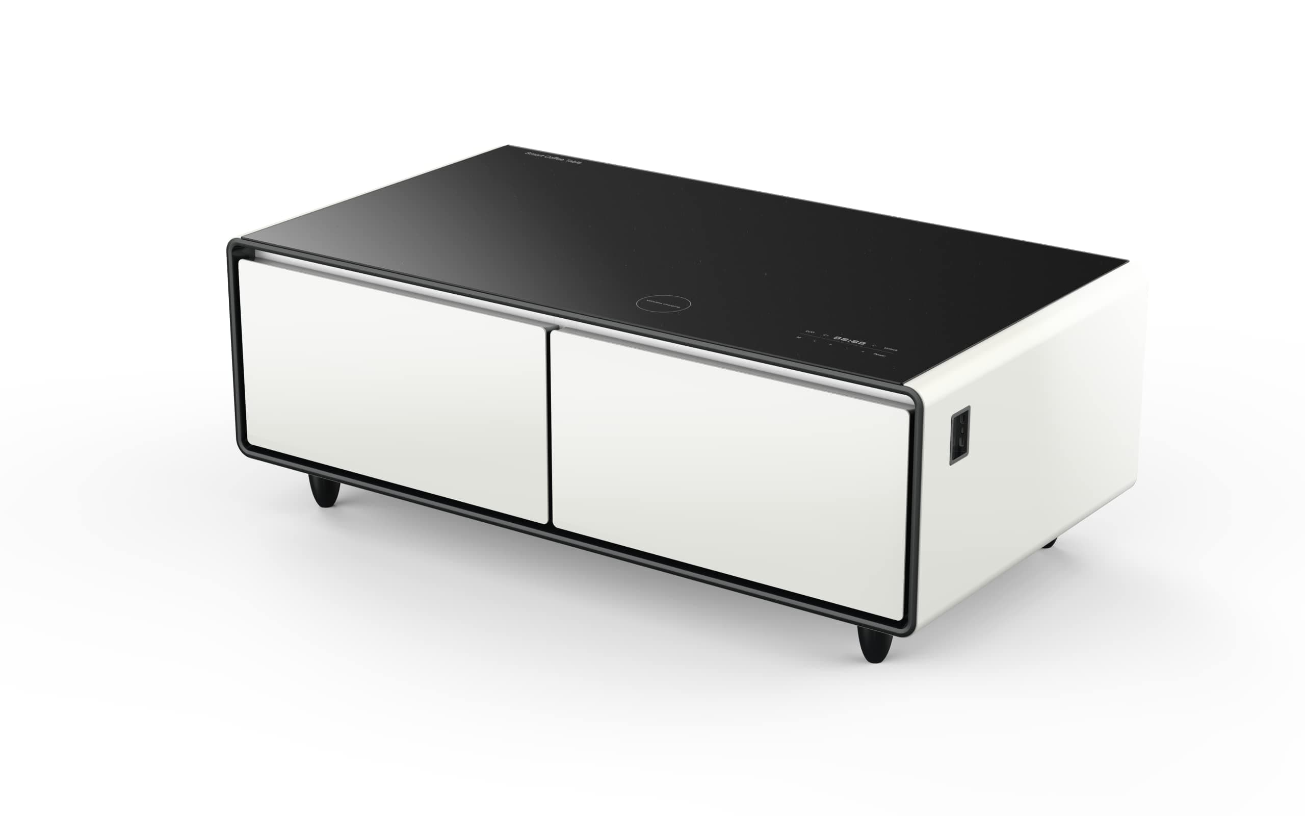 Yamada Coffee Table Minibar with Smart Bluetooth Music System (White)