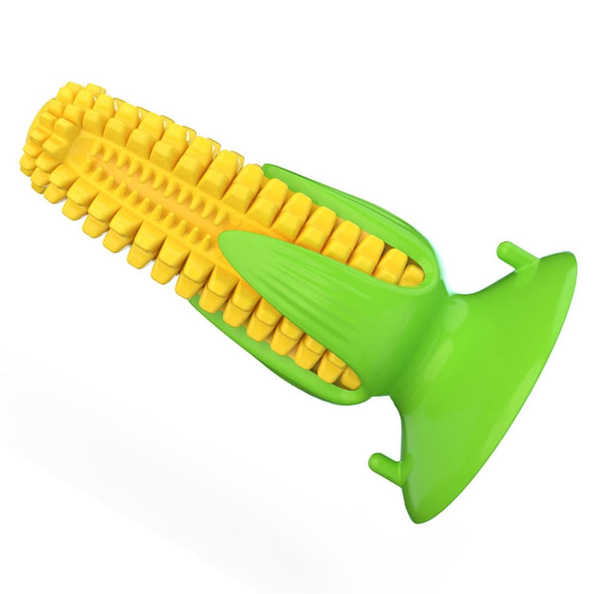 DOITOOL Dog Chew Corn Shape with Suction Cup, Interactive Squeaky Molar Cleaning for Aggressive Chewers, Sturdy Dental Care for Puppy and Adult Dogs