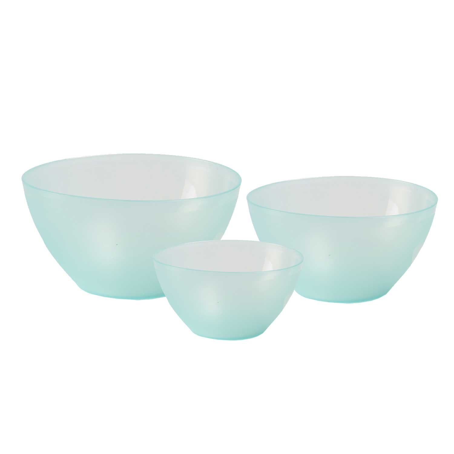 Incrizma 3 Piece Nested Polypropylene Mixing Bowl Set (Green)