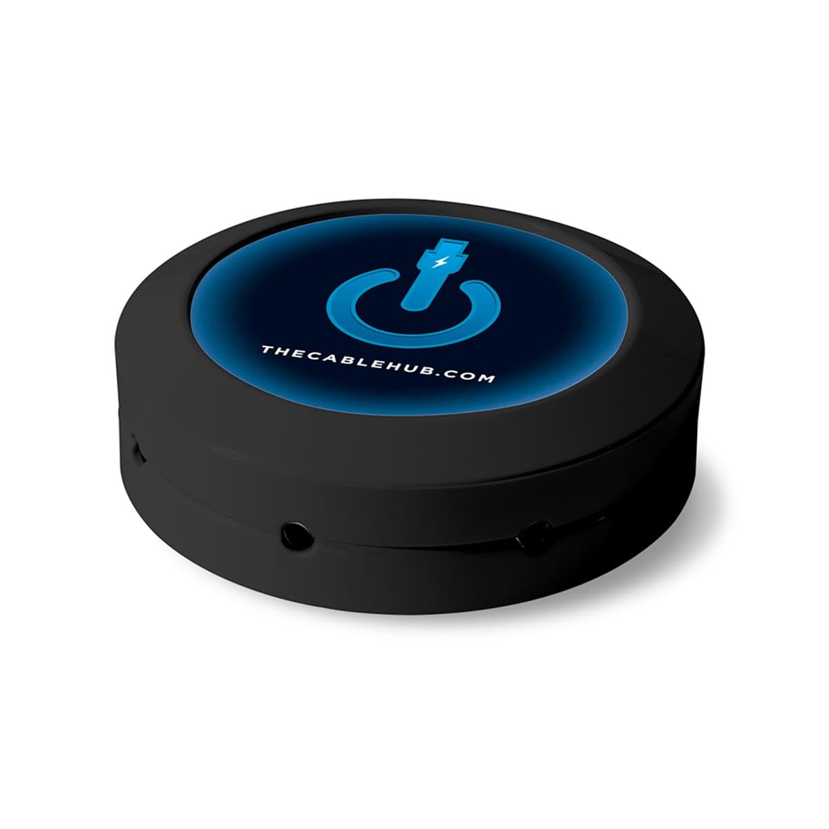 Cable Management Solution - Weighted to organize power cords and charging accessory cables on desktop - Round (Black)