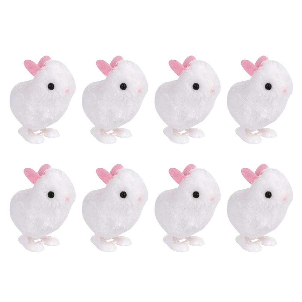 Amosfun 8pcs Easter Wind Up Toys Bunny Rabbit Wind up Stocking Stuffers Easter Party Favors for Kids
