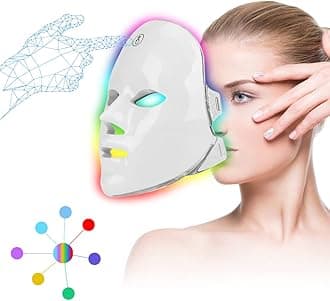 LED Face Mask, FAZJEUNE 7 Color Light Therapy Mask Rechargeable, Touchscreen Phototherapy Rejuvenation Facial Care Reusable Replenish Collagen Anti-Aging Anti-wrinkle Remove Scars Skin Toning