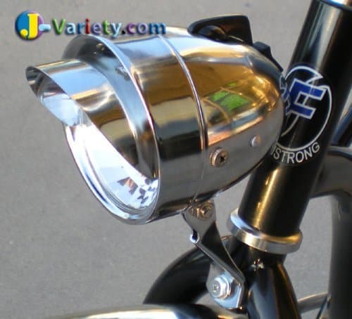JBikes Dynamo Classic Retro Chrome Bicycle Headlight with Visor for Lowrider Beach Cruiser Comfort BMX Hybrid Bike by J Bikes
