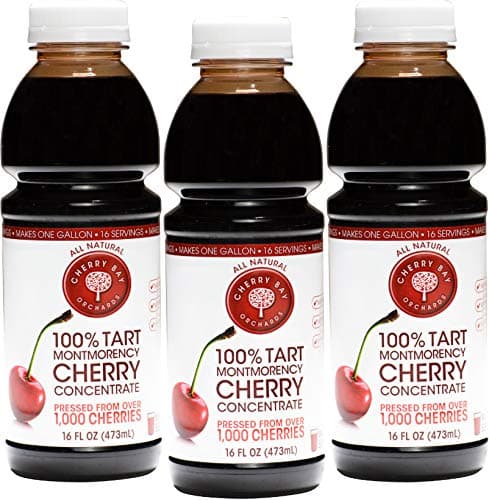 Cherry Bay Orchards Tart Cherry Concentrate - Three Pack 16 oz Bottles - All Natural Juice to Promote Healthy Sleep - Gluten Free, Natural Antioxidants, No Added Sugar or Preservatives