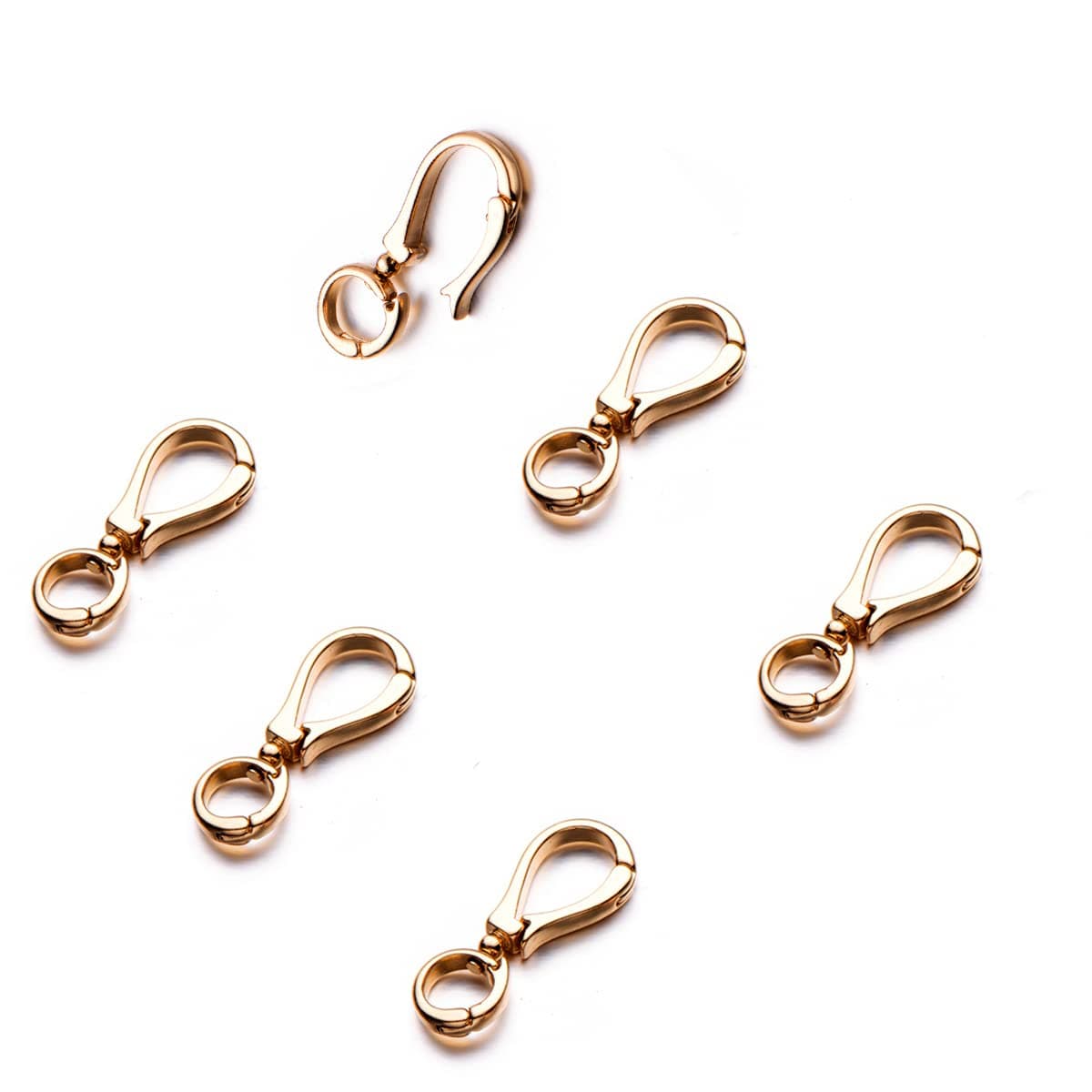 Zpsolution Double Open Pendant Clasp Connectors Bails for Necklace, Charm Holder for Necklace 6pcs Gold