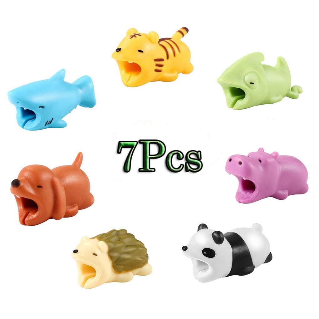 SMILEQ Cable 1pcs Protector Cute Animal For iPhone Shark Bite Mobile Phone Connector Mini Cable Accessory