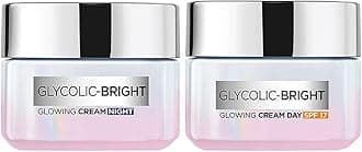 L'OREAL PARIS Glycolic Bright Day Cream With Spf17, 15 Ml + Glycolic Bright Glowing Night Cream, 15 Ml, Regime Pack Of 2