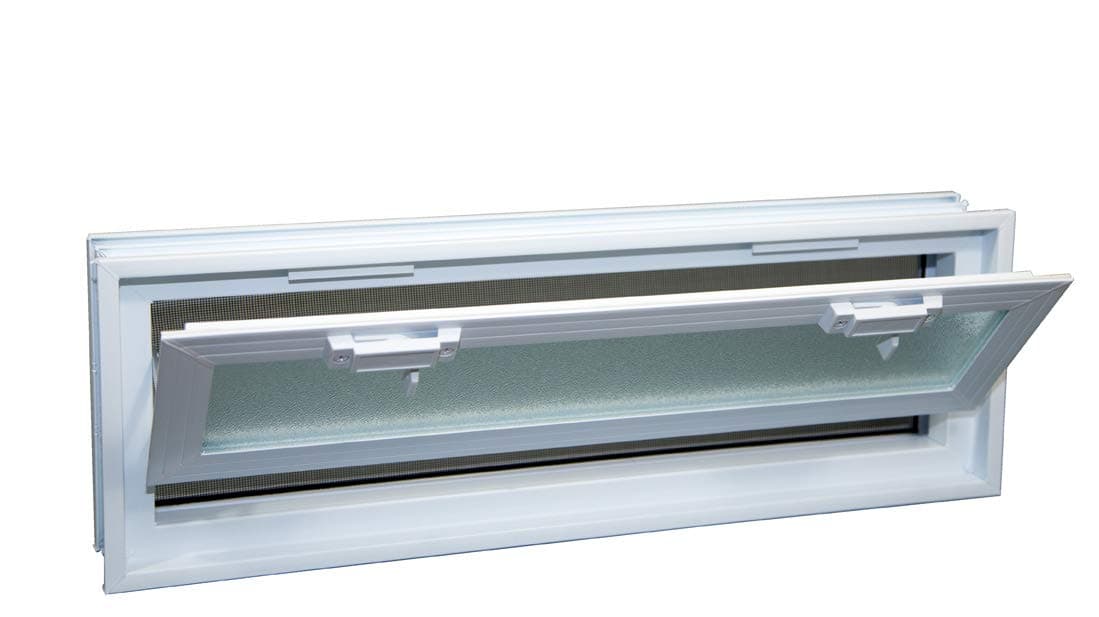 ガラスブロックVent – 24 " W x 8 " HビニールホッパーVent