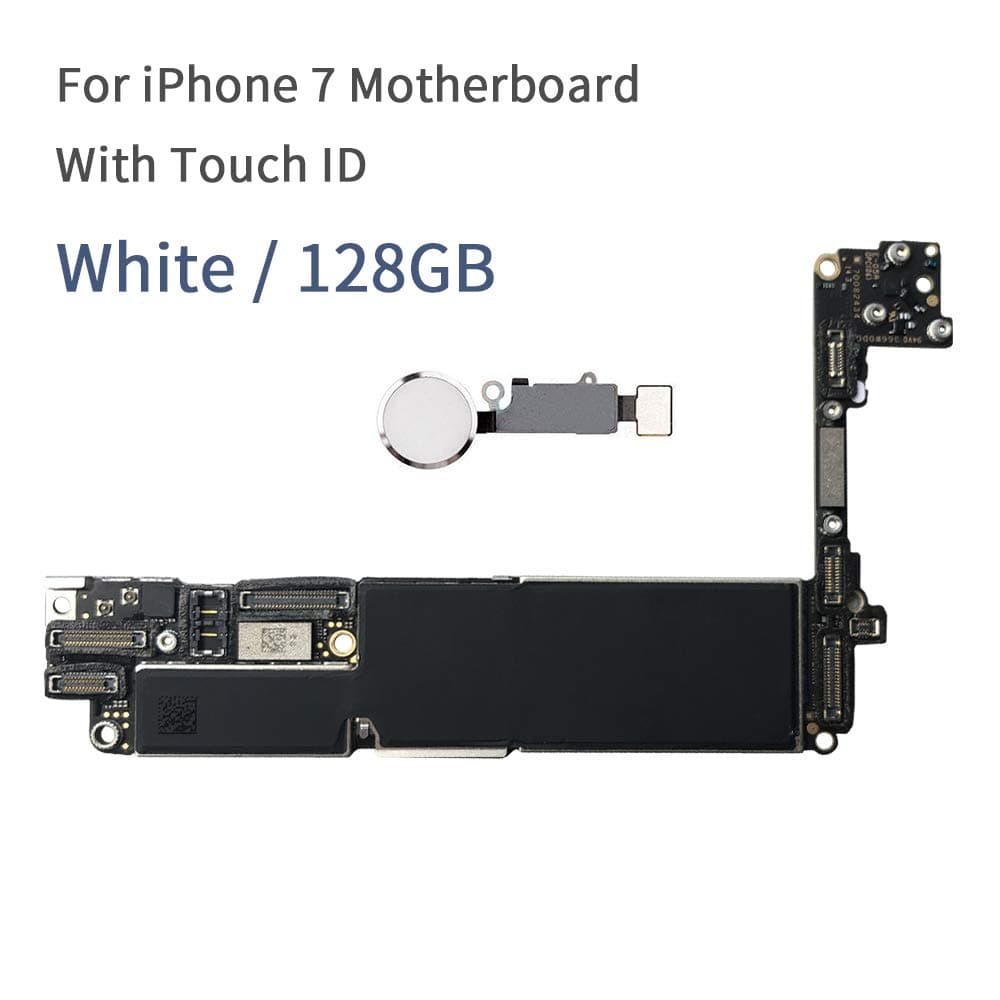 Original Unlocked for iPhone 7 Motherboard with Touch ID Mobile Phone Mainboard with Chips Logic Boards 32GB/128GB/256GB (128GB White)