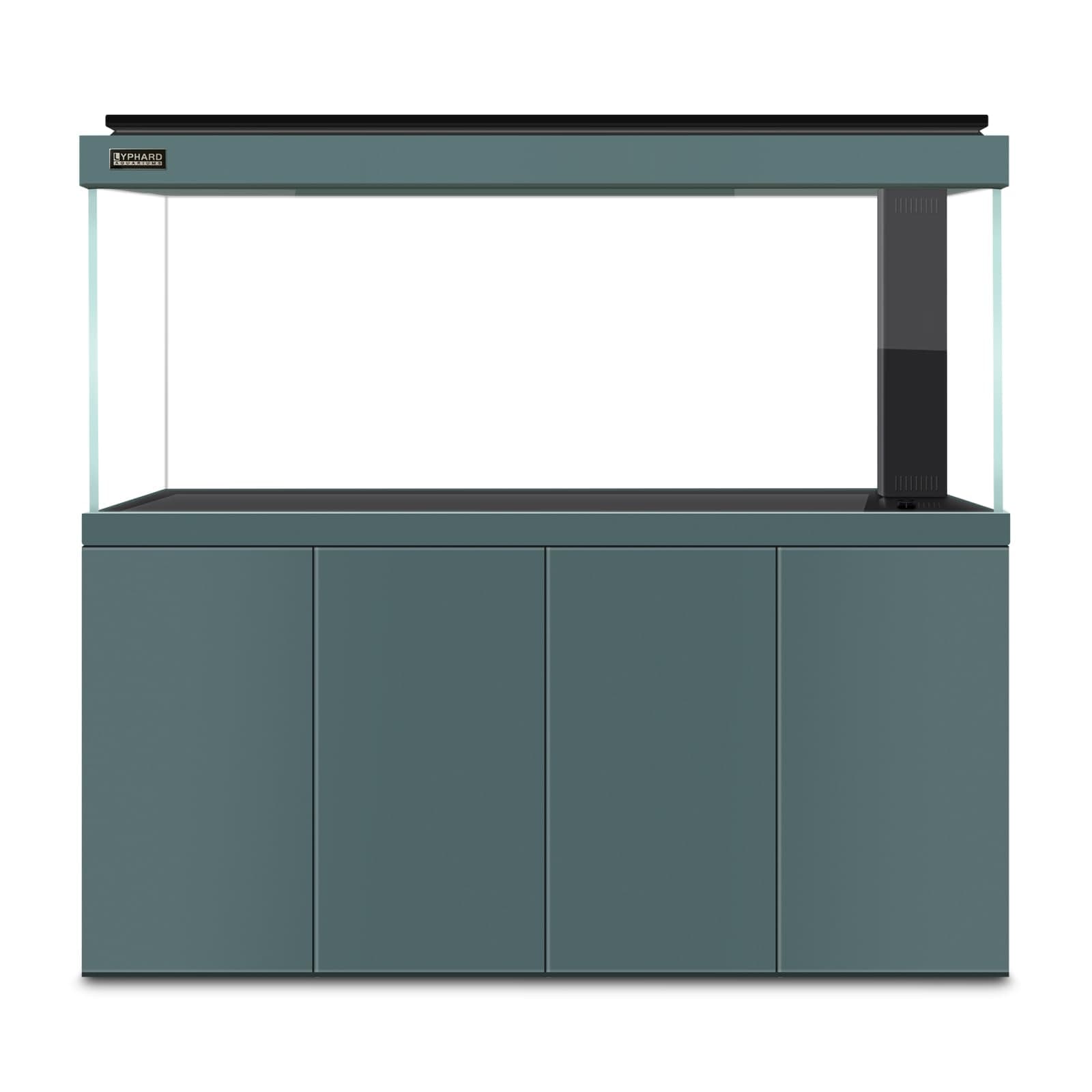 LYPHARD AQUARIUMS All in One Aquarium, 205 Gallon Ultra Clear Fish Tank and Sump Filtration System, Complete Saltwater Aquarium Set with Triple Door Cabinet Stand, Green