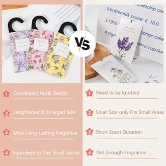 ROSE COTTAGE Large 12 Packs Sea Breeze Hanging Closet Deodorizer Air Freshener Long Lasting Scented Sachets Smell Goods for House