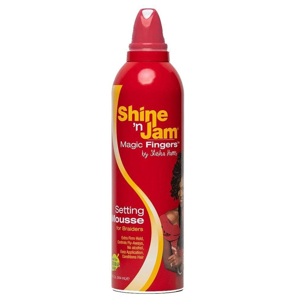 Shine 'N Jam Magic Fingers Setting Mousse For Braiders | Extra Firm hold - 12oz (354ml)