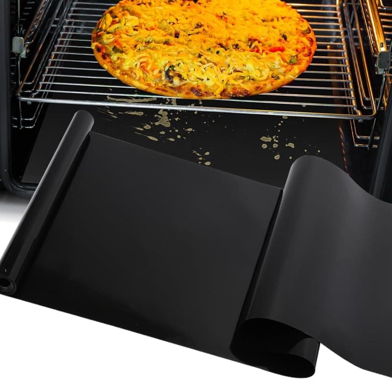 Extra Long Toaster Oven Liner Roll 16" X 75", Custom Cut to Size Thick Heavy Duty Non Stick Teflon Baking Mat with BPA and PFOA Free Reusable Stove Protector,Oven Liners for Bottom of Oven(Black)