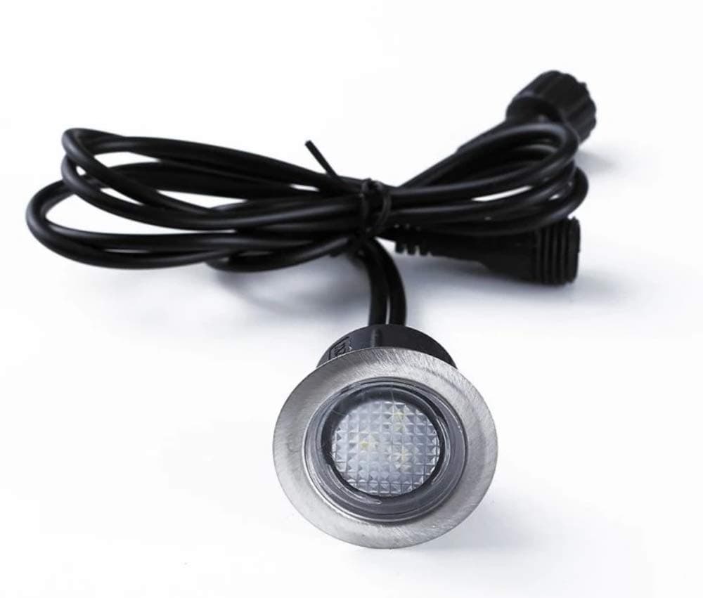 MiniSun | 40mm Warm White LED Round Decking/Kitchen Plinth Lights Kit | Flood & Spot Lighting, Home Décor & Improvement Essential | Pack of 10