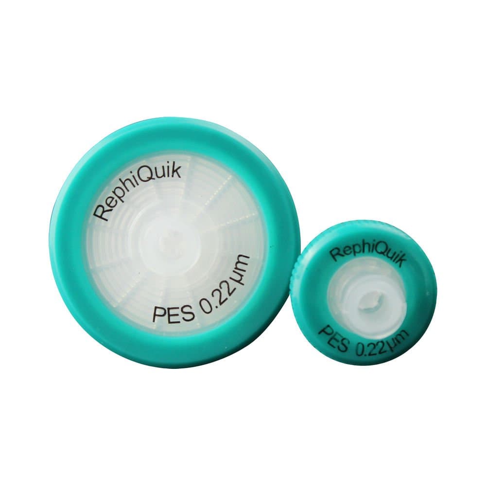 PES Non-sterile Composite Syringe Filter 32 mm diameter, 0.45 micron syringe filter with glass prefilter (Pack of 100)