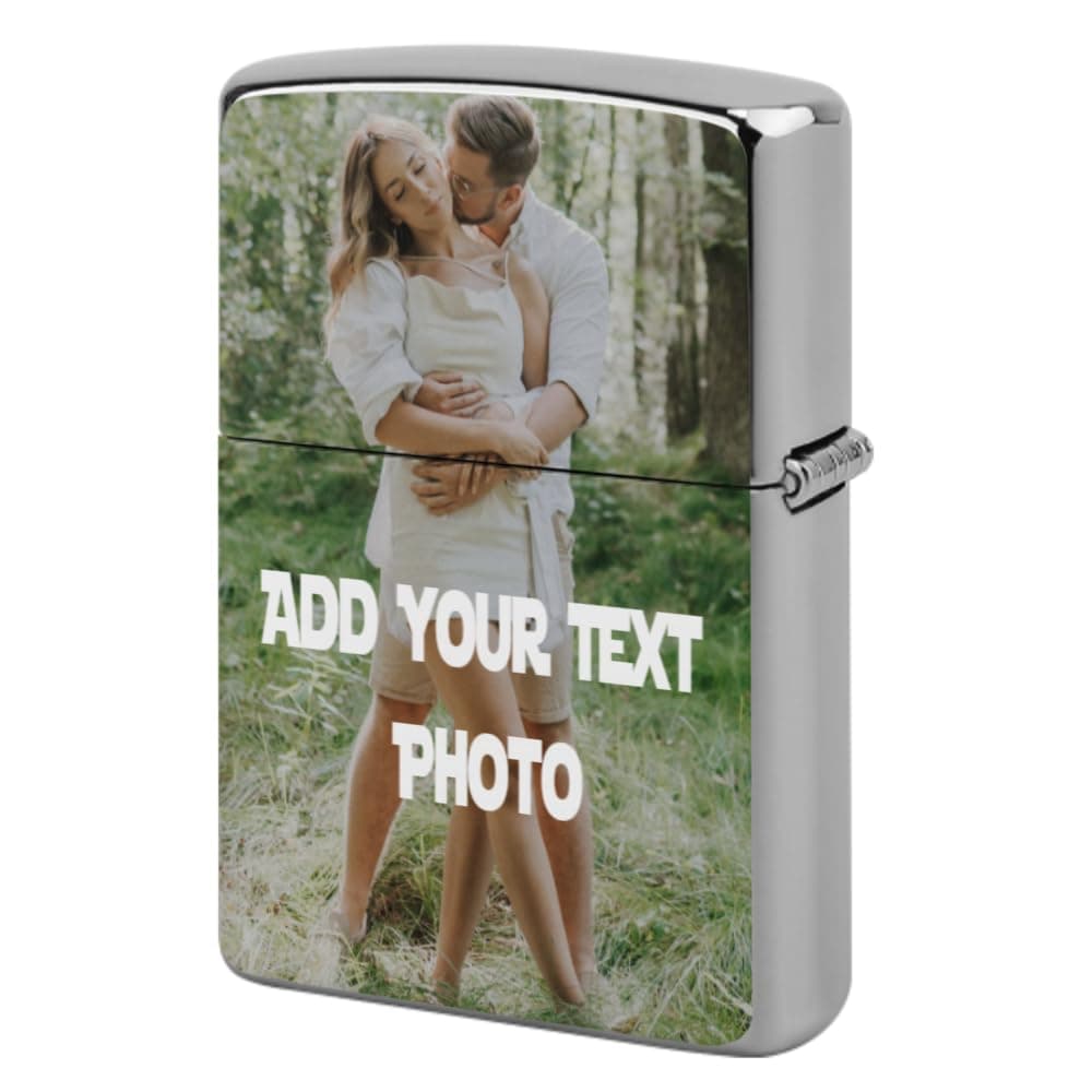 Lighter Housing - Personalized Lighter Case Add Your Photo Text Logo Customized Lighter Box Gift for Husband Boyfriend