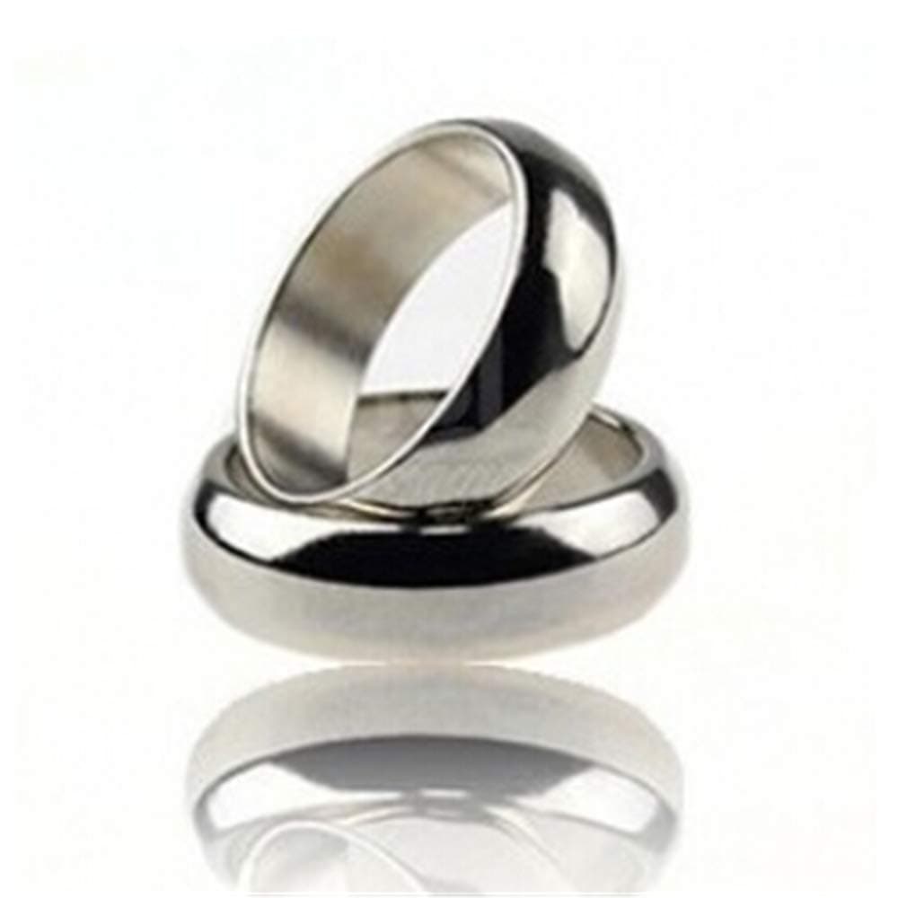 Silver Cambered PK Ring Strong Magnetic Ring PK Ring(18/19/20/21mm Available) Magic Trick Funny Close Up Magic Accessory Comedy Magic Props Ring Magic Gimmick (19mm)