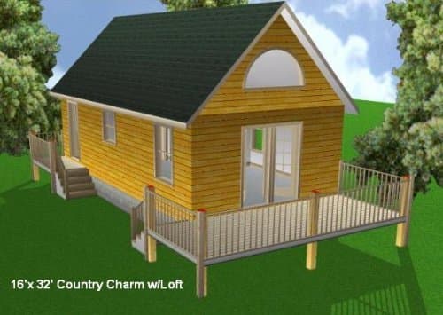 16x32 Cabin w/Loft Plans Package, Blueprints, Material List