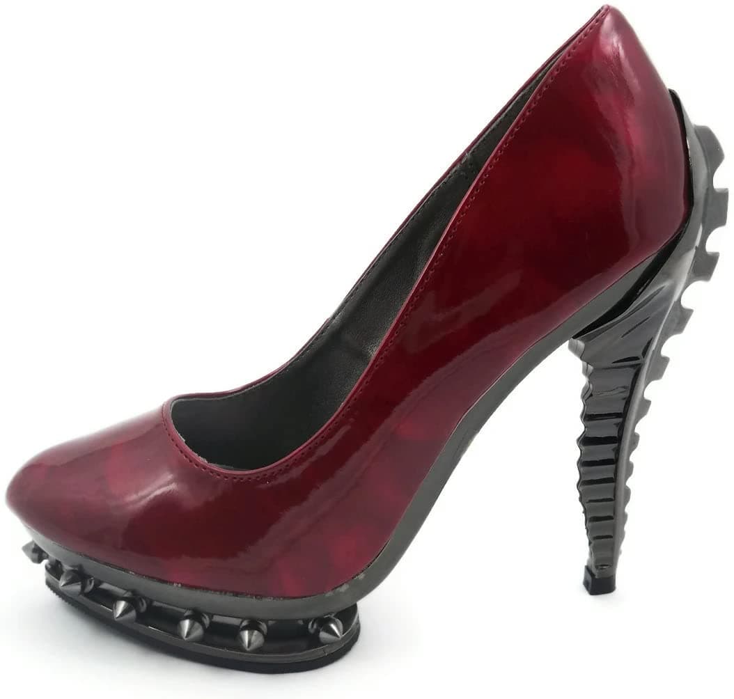 Molded Abs Chrome Skeleton Heel (Burgundy;6)