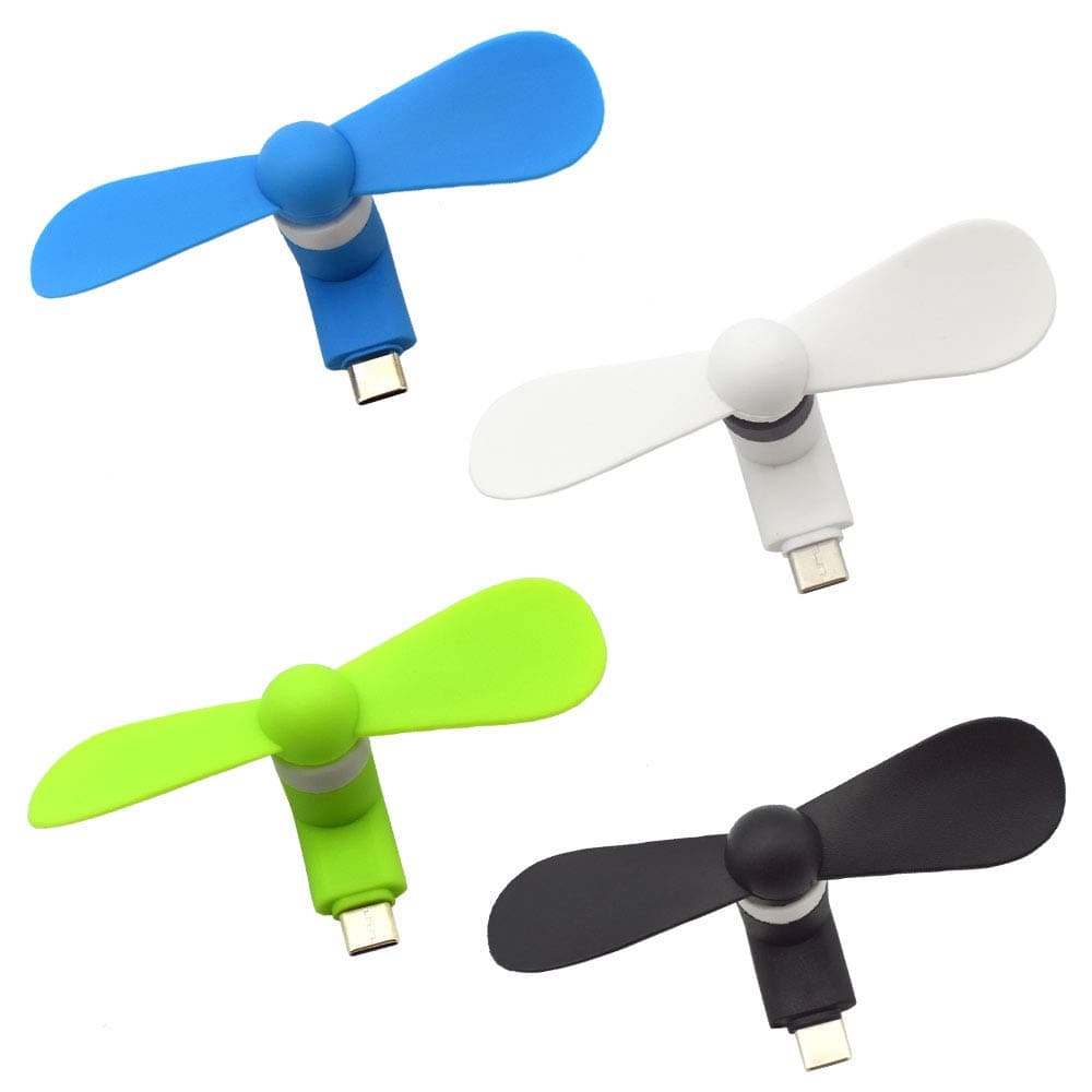 Type USB C Mini Android Cellphones Phone Fan for Samsung Galaxy S24+ S24 S23+ S23 S22 S21 S20 S20+,Note 20 9 8,A54 A35 A25 A24 A23 A15 A14 A12, for OnePlus N20 N30 N100 [4 Pieces]