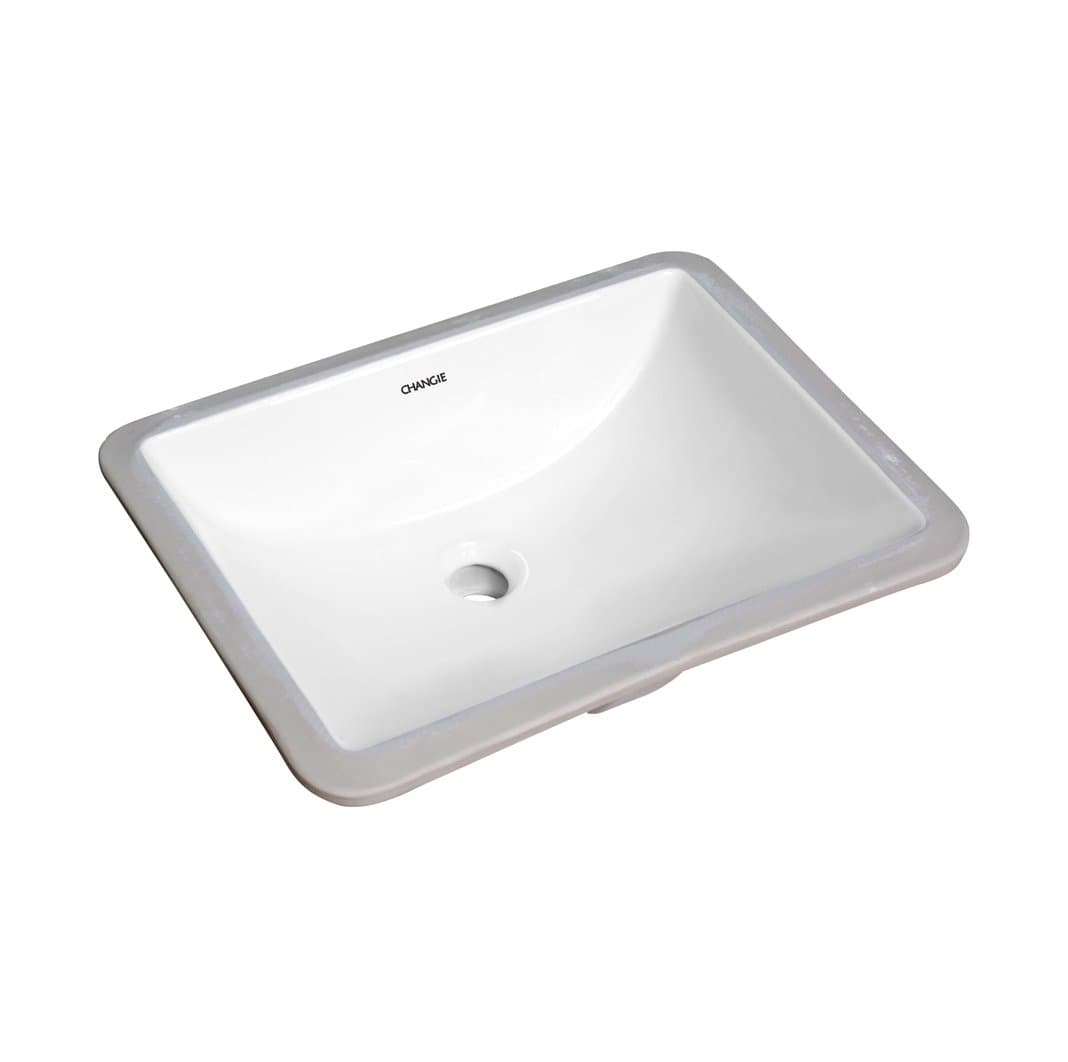 CHANGIE Rectangular Lavatory Undercounter Bathroom Ceramic Sink 1633W,White,18x13 inches