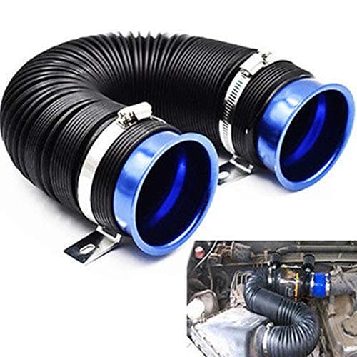 Universal 3" Flexible Adjustable Cold Air Intake Pipe Inlet Hose Duct Kit(Blue)