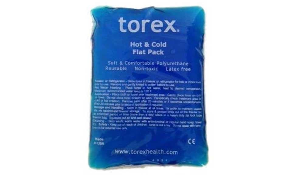 Torex Flat Hot and Cold Pack - Reusable Gel Ice Pack (Quarter 5.5"x7.5") - Great for Knee, Elbow, Arm, Shoulder, Back, Swelling, Bruises, Sprains, Inflammation