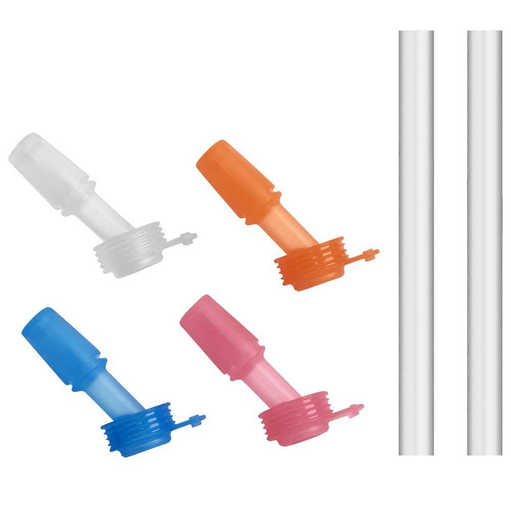 Eddy+ Kids Replacement Bite Valve & Straws Multi-Color, 4-Pack