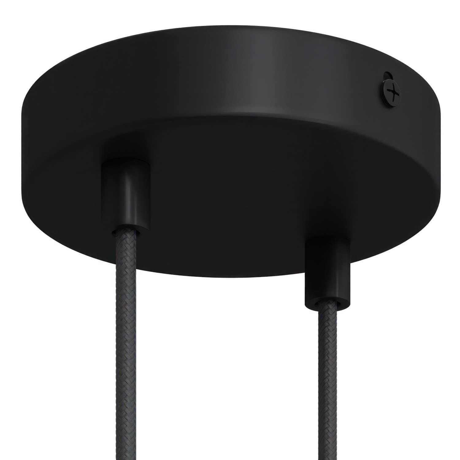 creative cables Cylindrical metal 2-hole ceiling rose kit - Cylindrical, Black